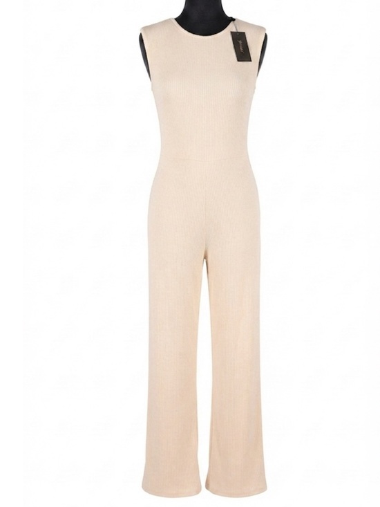 Shinestar Pants - Shinestar Ribbed Cream Jumpsuit (NWT) (Size: Medium)